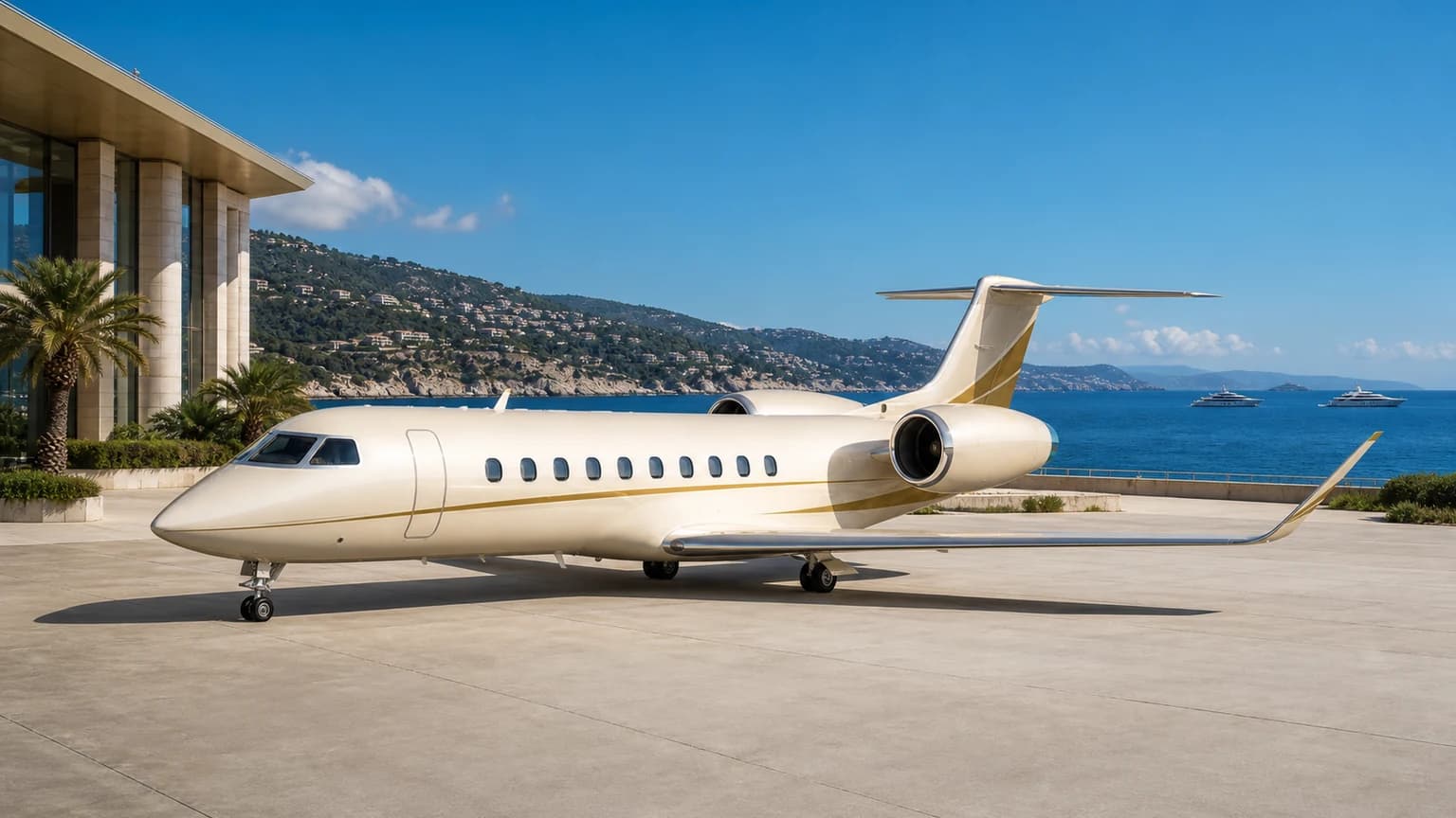 Dassault Falcon 2000LXS — illustrative nice apron hero