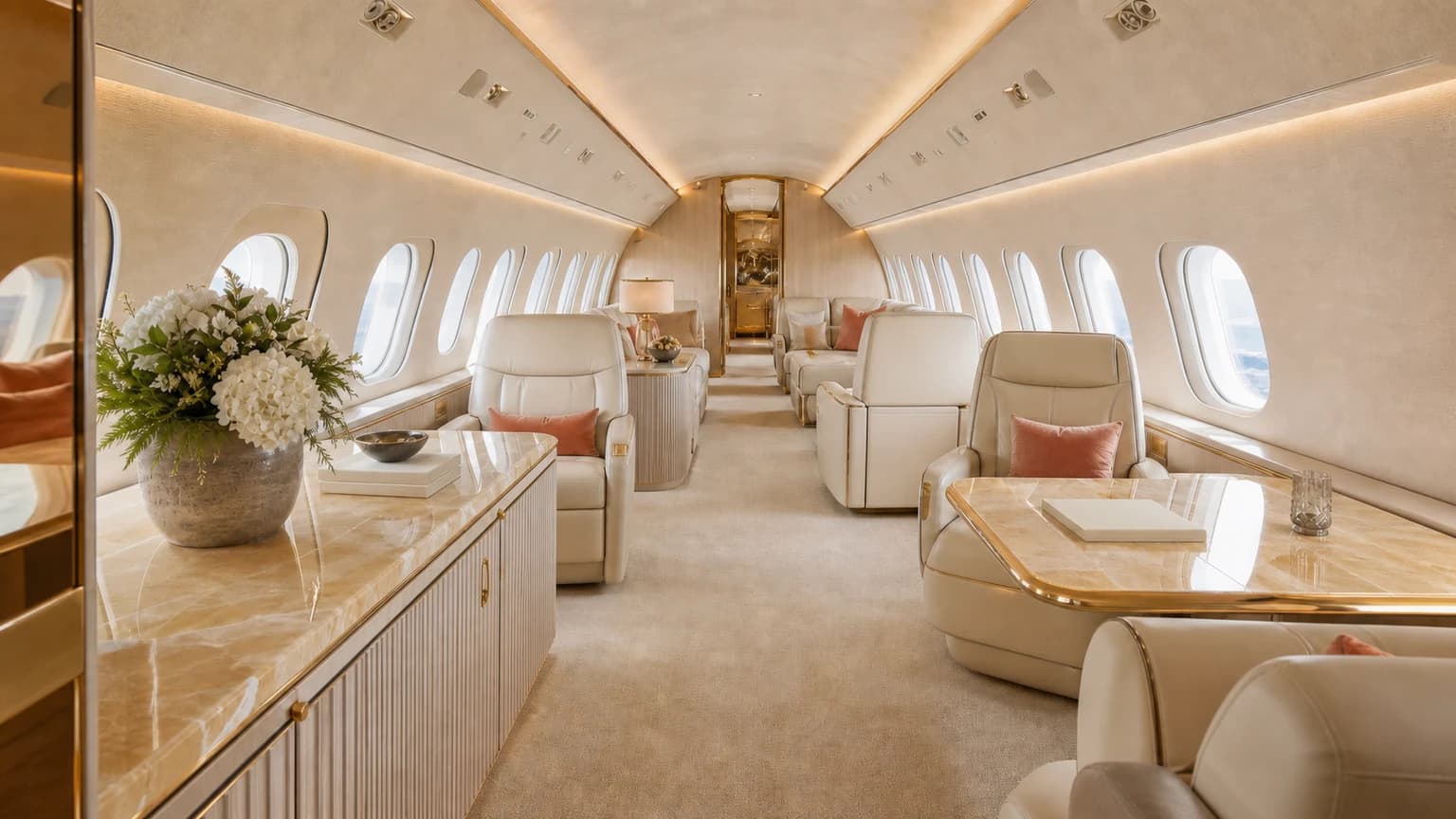 Dassault Falcon 2000LXS — illustrative standing height cabin