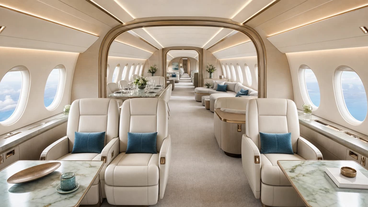 Gulfstream G700 — illustrative four zone cabin