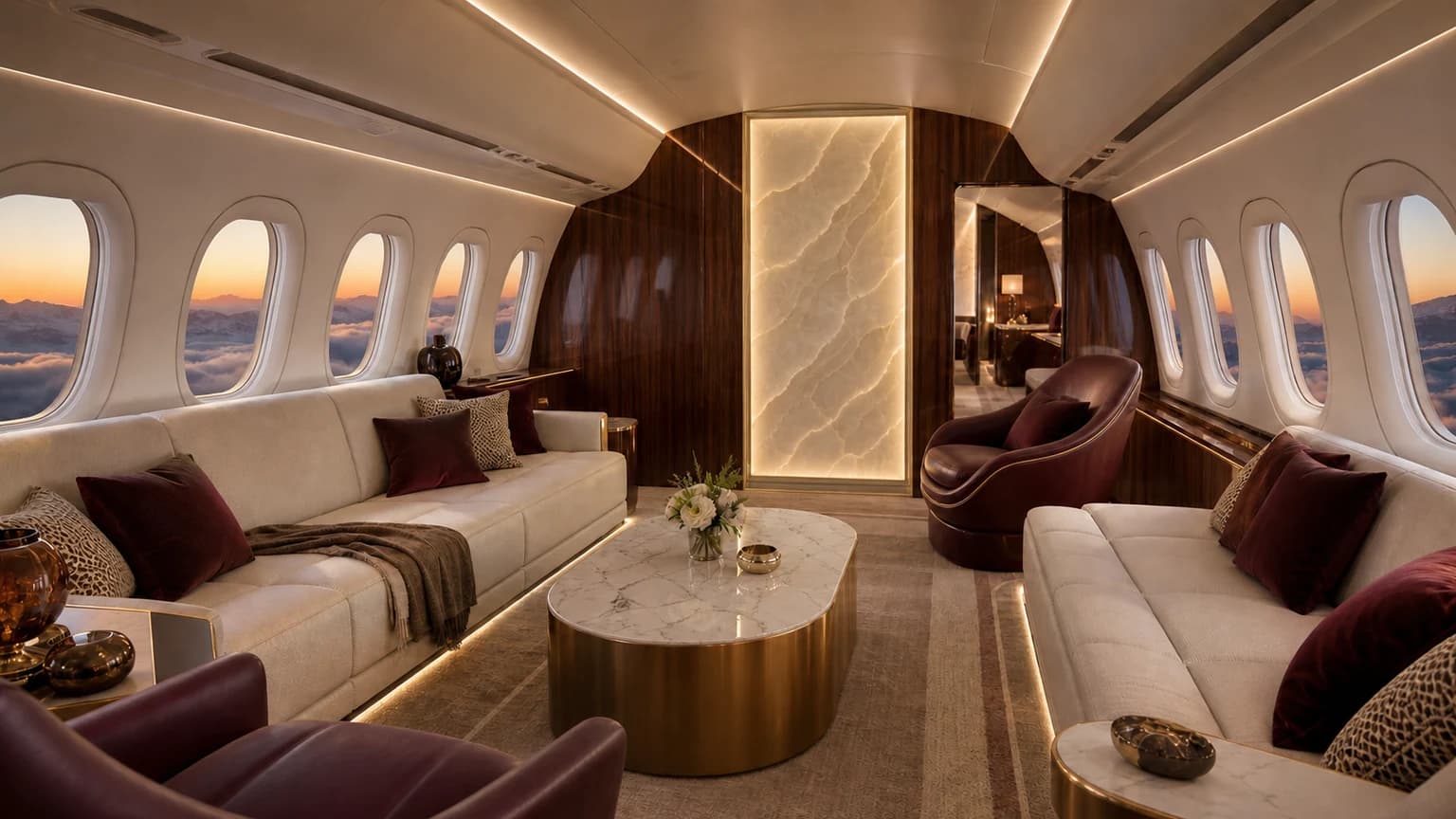 Illustrative VIP airliner salon