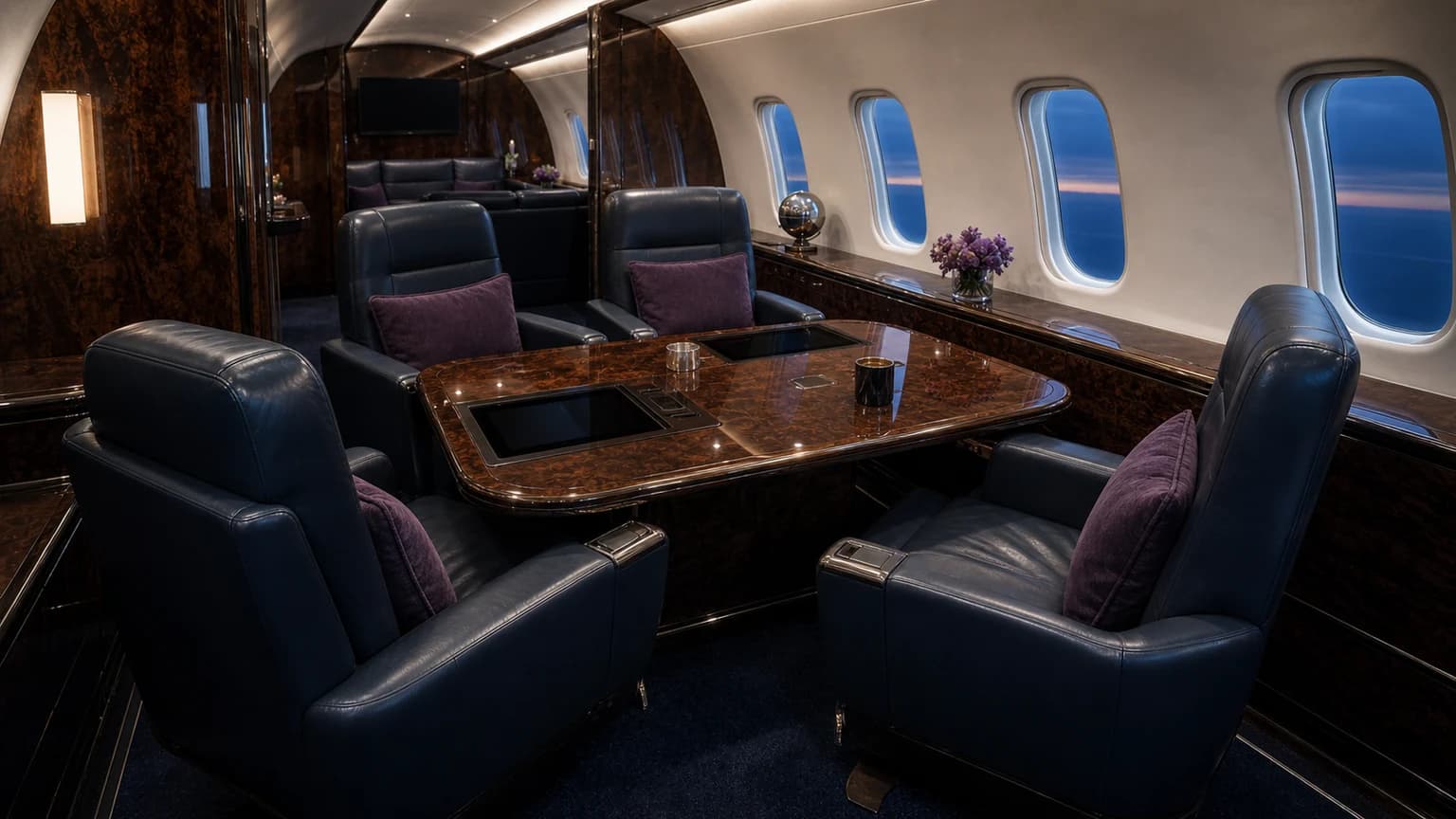 Bombardier Global 5500 — illustrative forward business salon