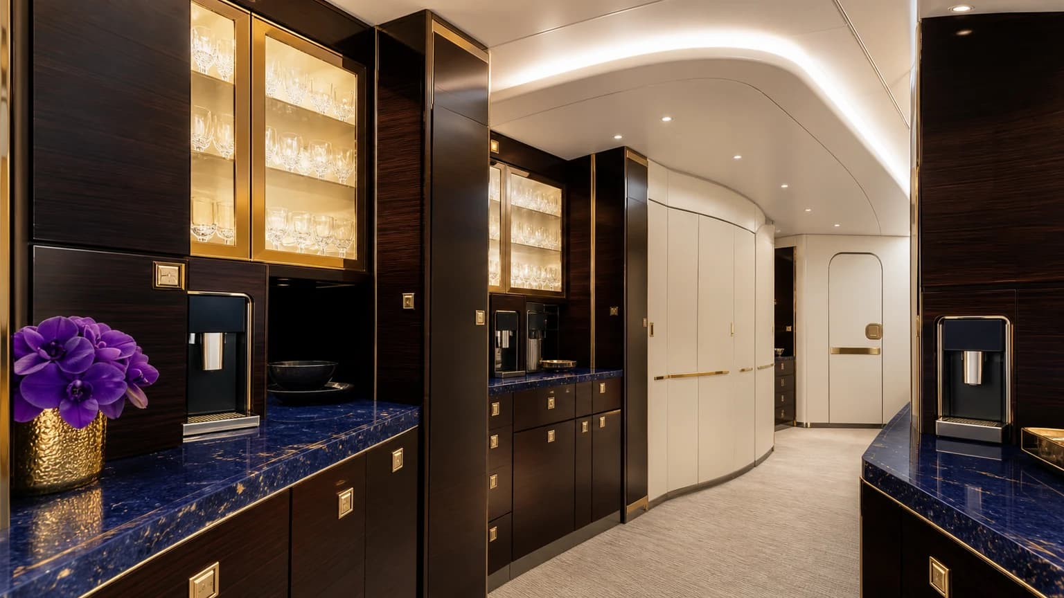 Boeing BBJ 787-8 — illustrative hospitality pantry